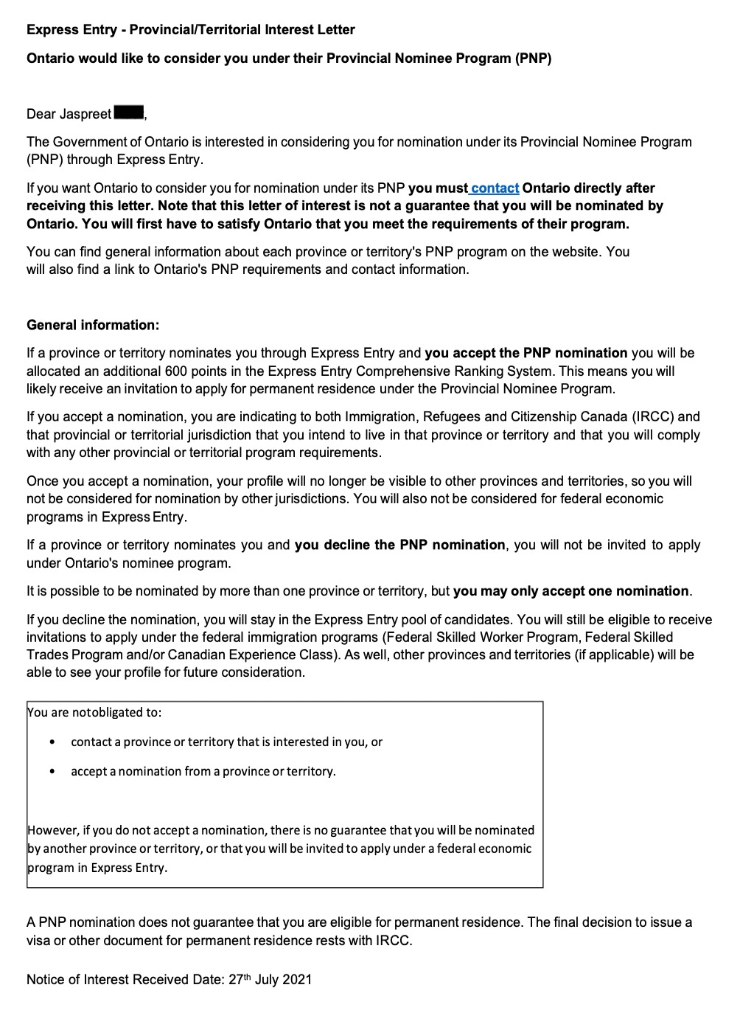 Provincial Nominee Program (PNP)