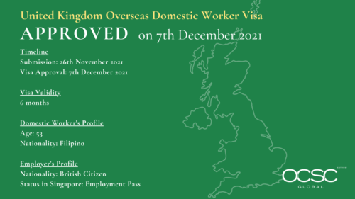 Approval for United Kingdom Overseas Domestic Worker Visa