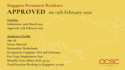 Approval for Singapore Permanent Residence