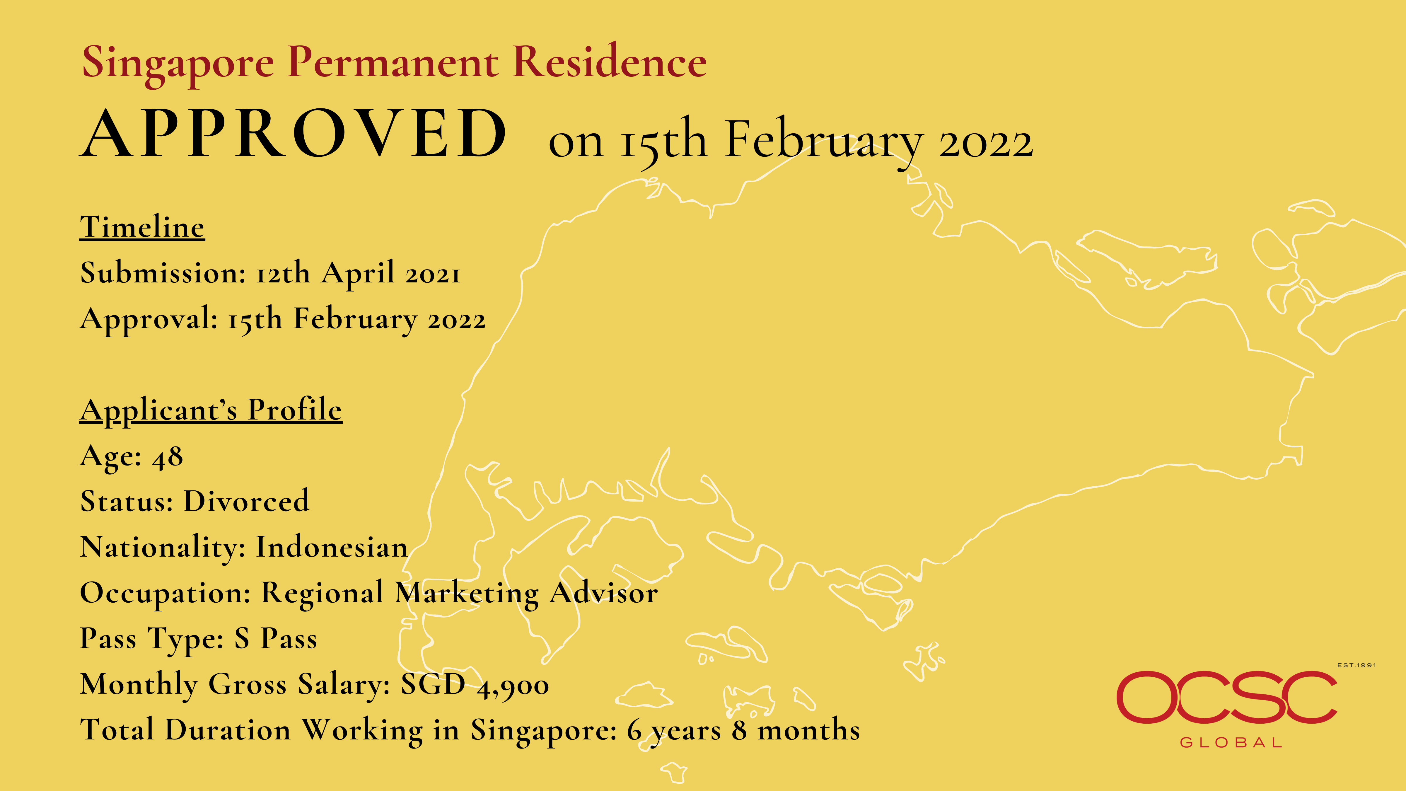 Approval for Singapore Permanent Residence