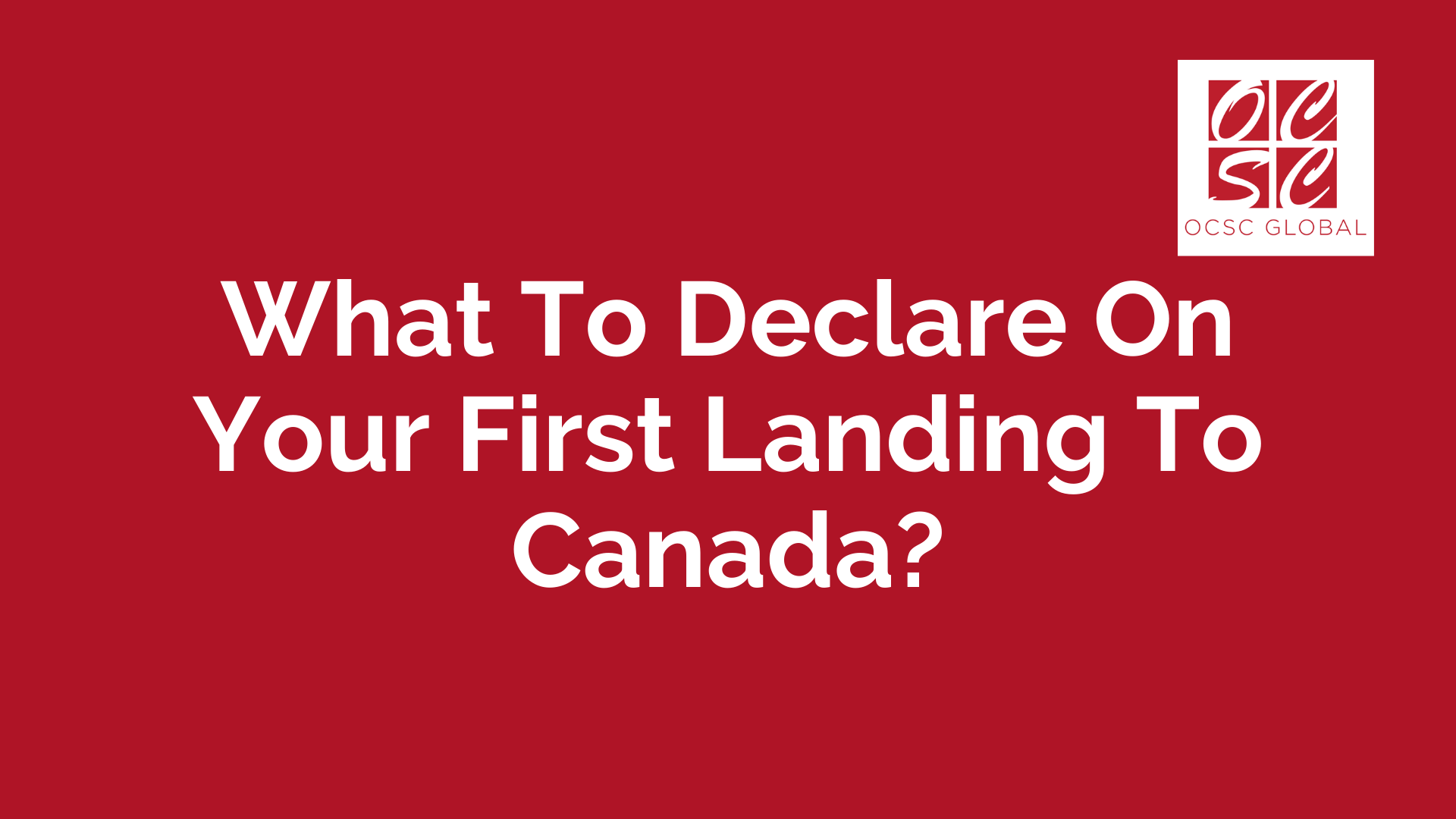 First Landing To Canada