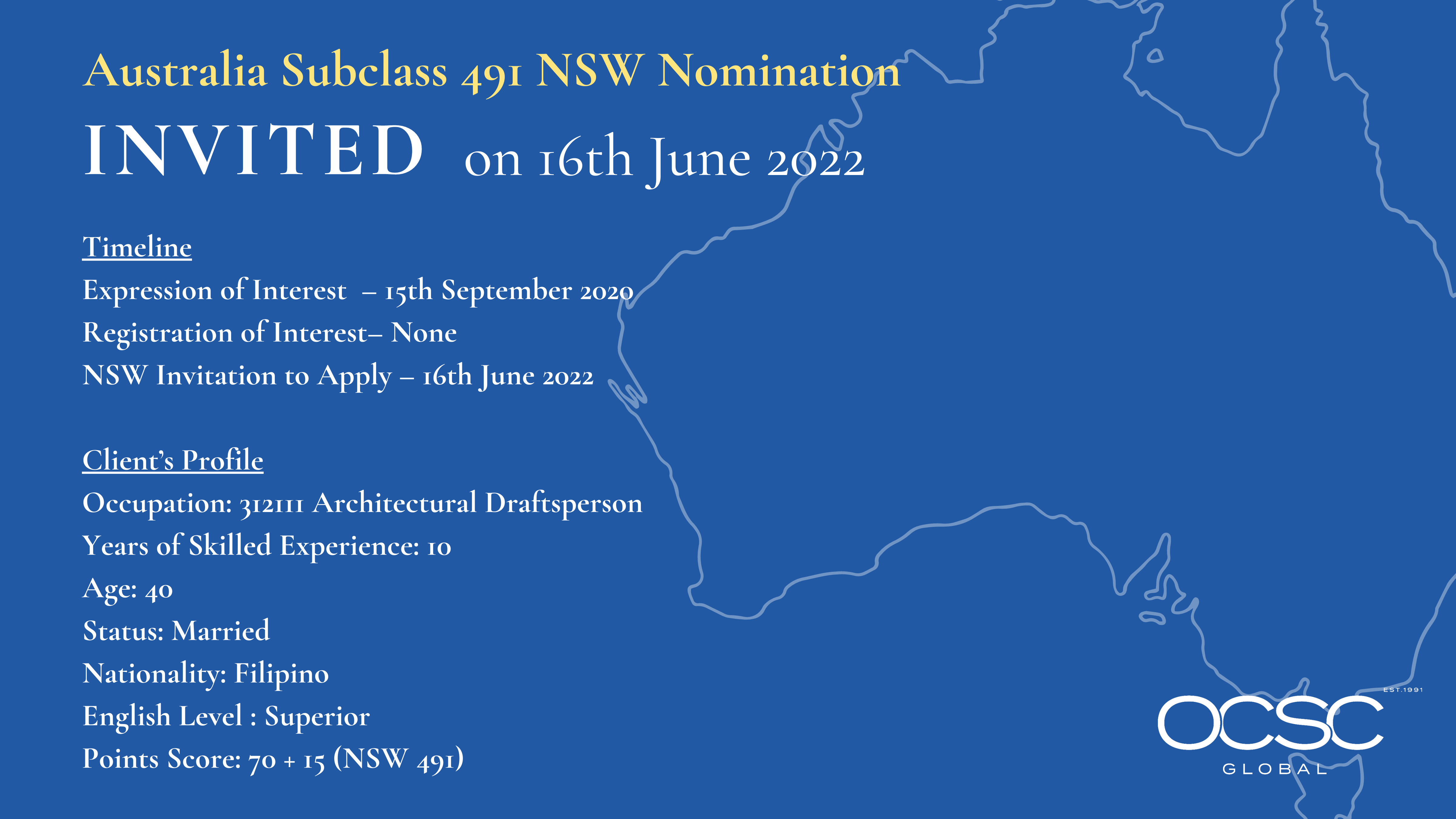 Invitation to Apply for NSW Nomination Subclass 491 16th June