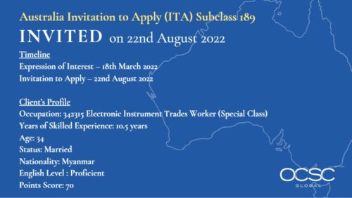 Apply for Australia Skilled Independent Visa Subclass 189 22nd Aug