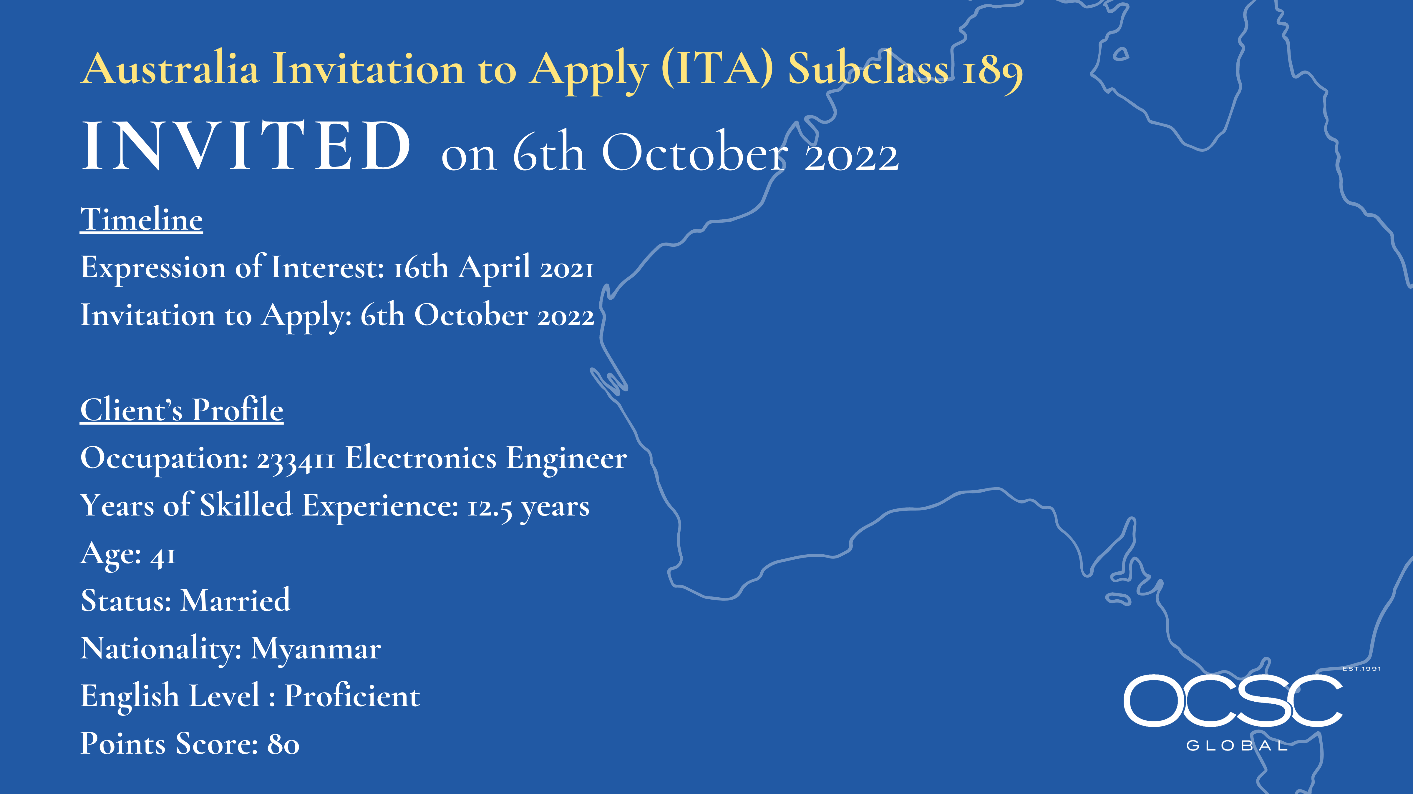 Australia Invitation To Apply Invited 6-Oct