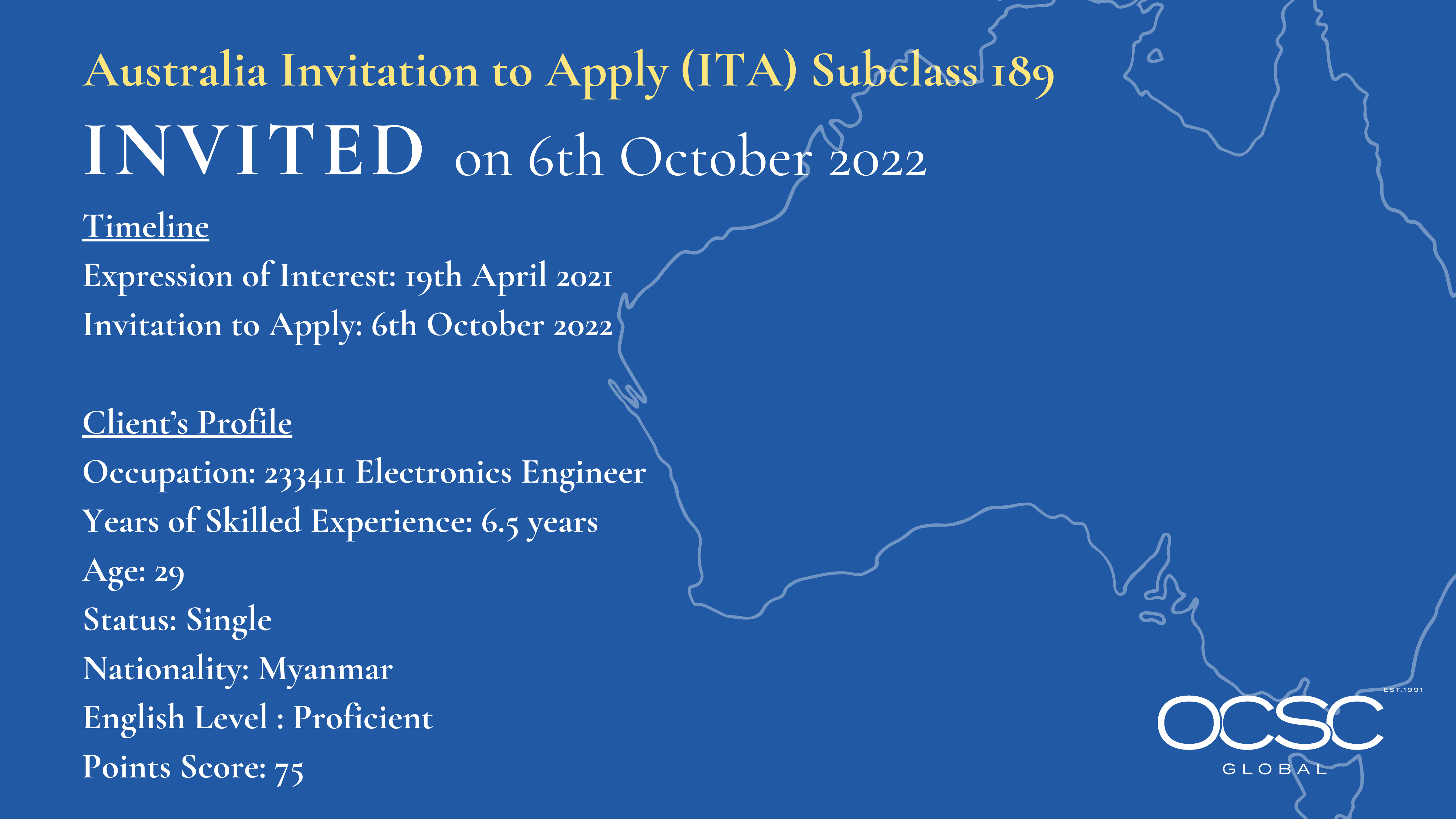 Invitation To Apply For Australia Skilled Independent Visa Subclass 189 ...