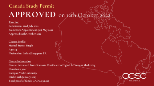 Canada Study Permit Approved 12-Nov