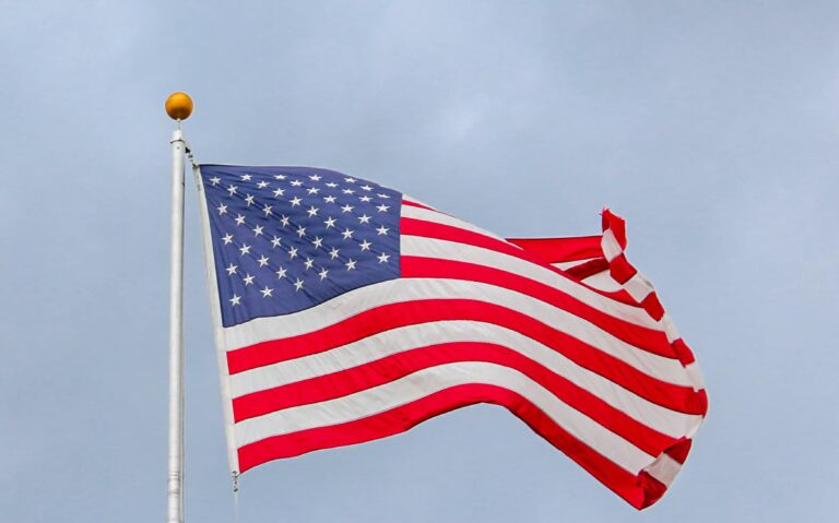 United States of America Flag undulating in the air