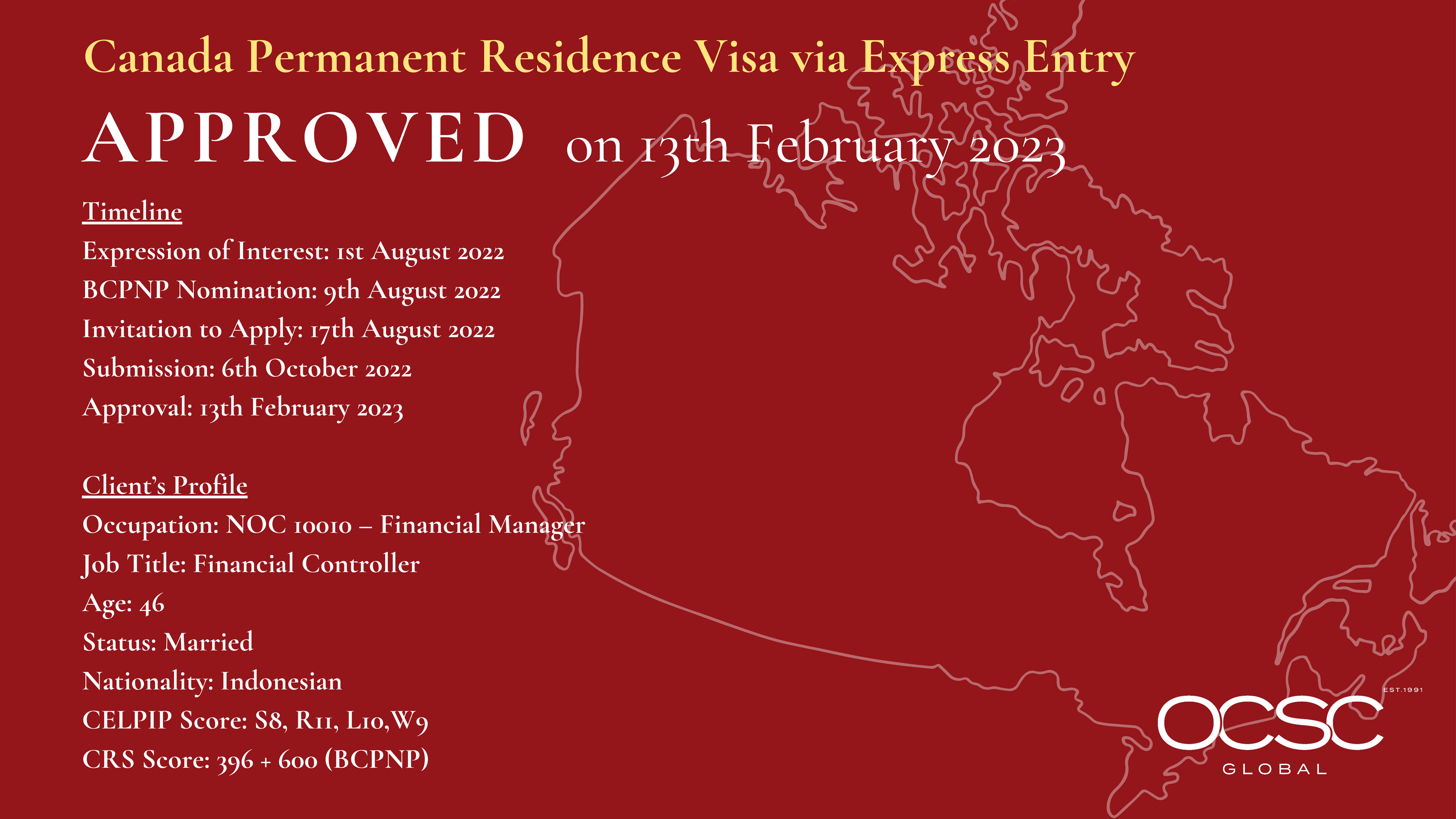 Canada Permanent Residence Visa Approved 13-Feb