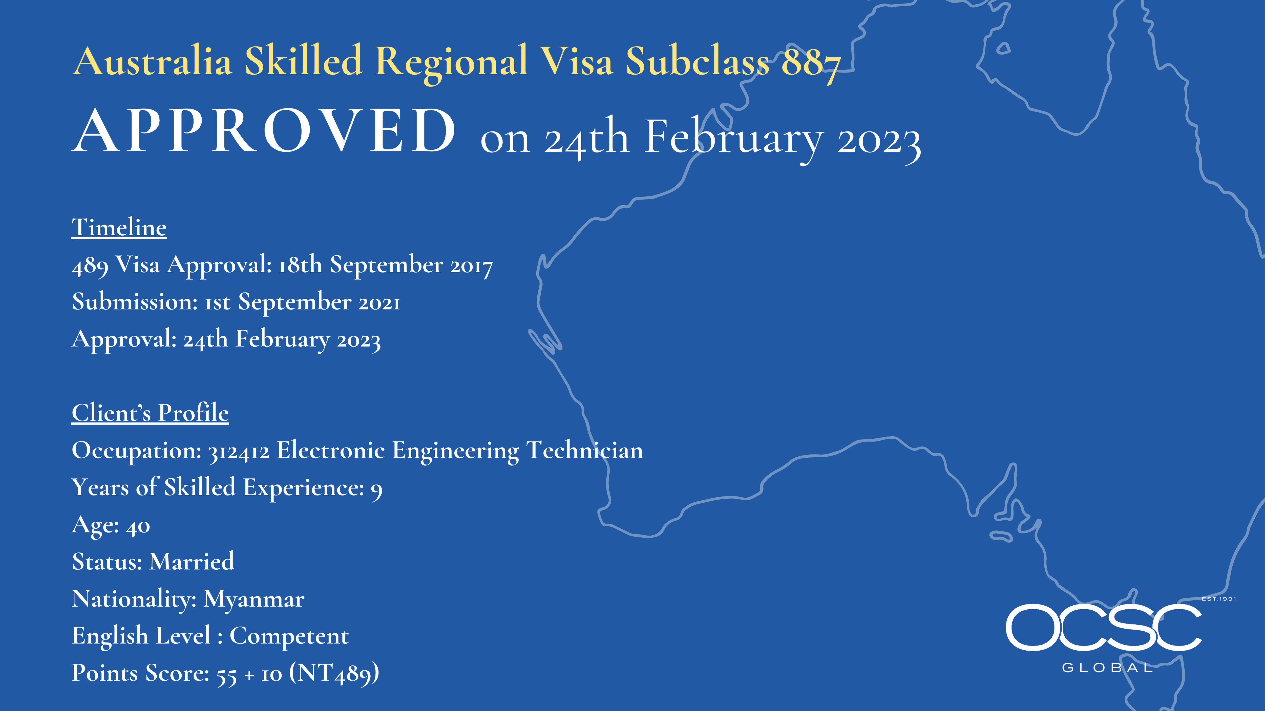 Australia Skilled Regional Visa Approved