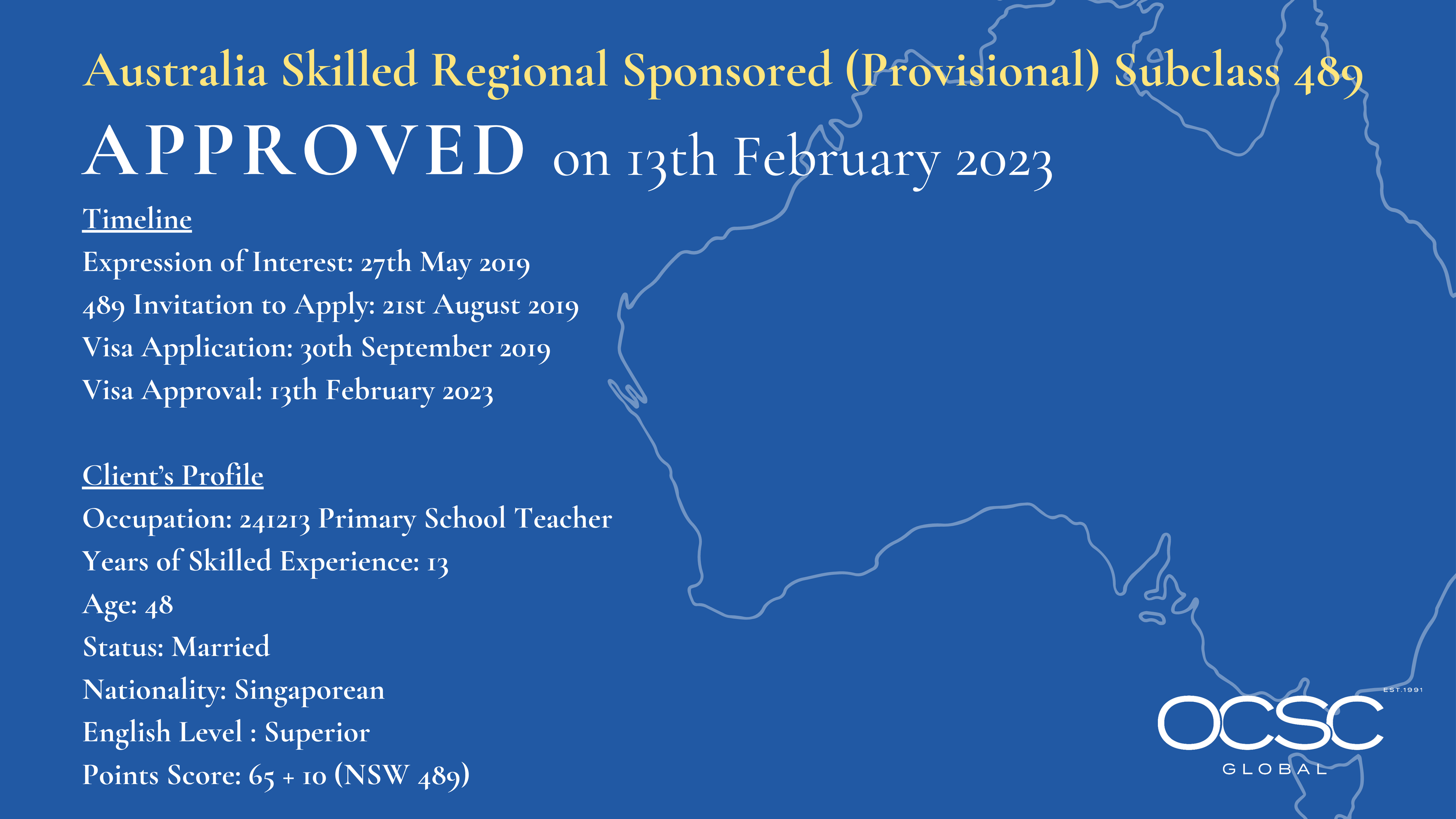 Approval for Australia Skilled Regional (Provisional) Subclass 489