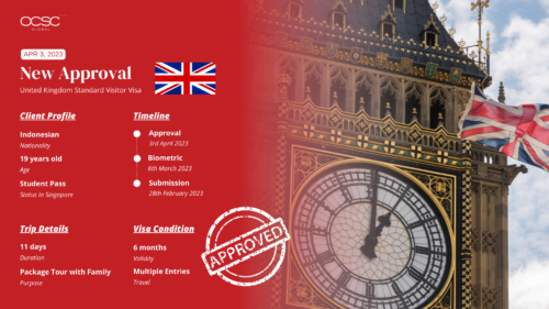 Justin's UK Visitor Visa timeline with OCSC Global