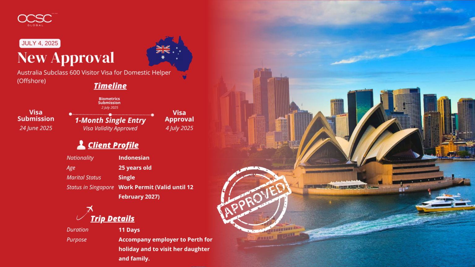 Australia Visitor Visa Subclass 600 for Domestic Helper | Wea | OCSC Global